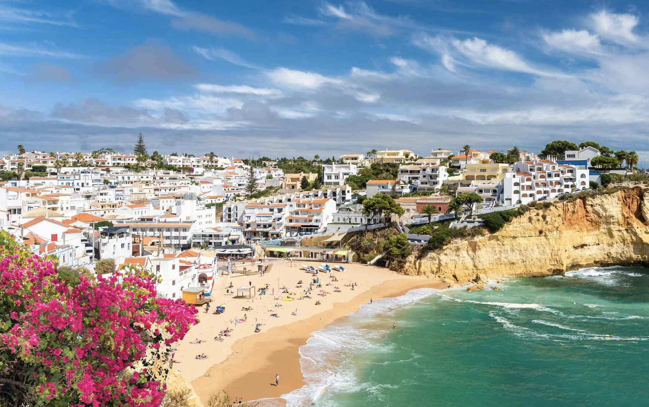 Carvoeiro coastline with the famous cliffs and turquoise water