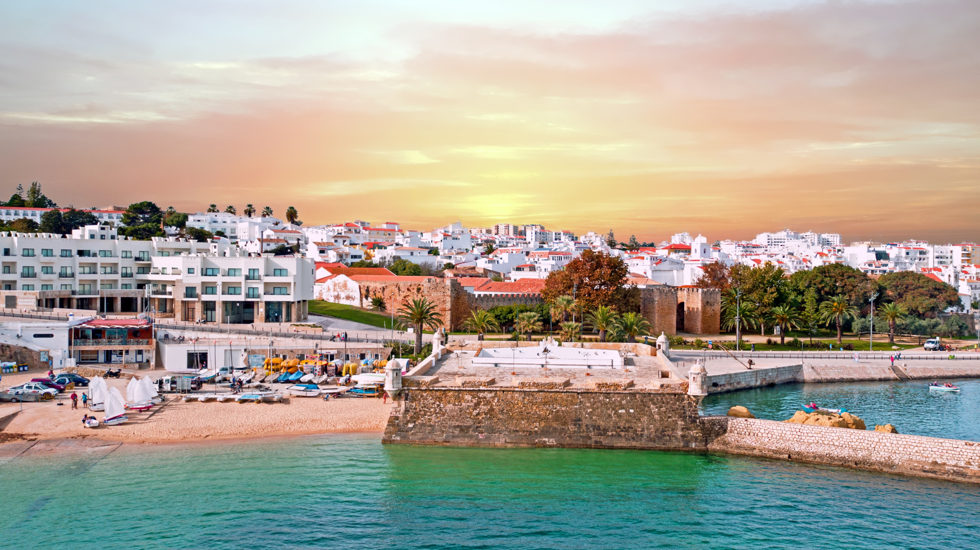 Lagos coastline with dramatic cliffs and golden beaches