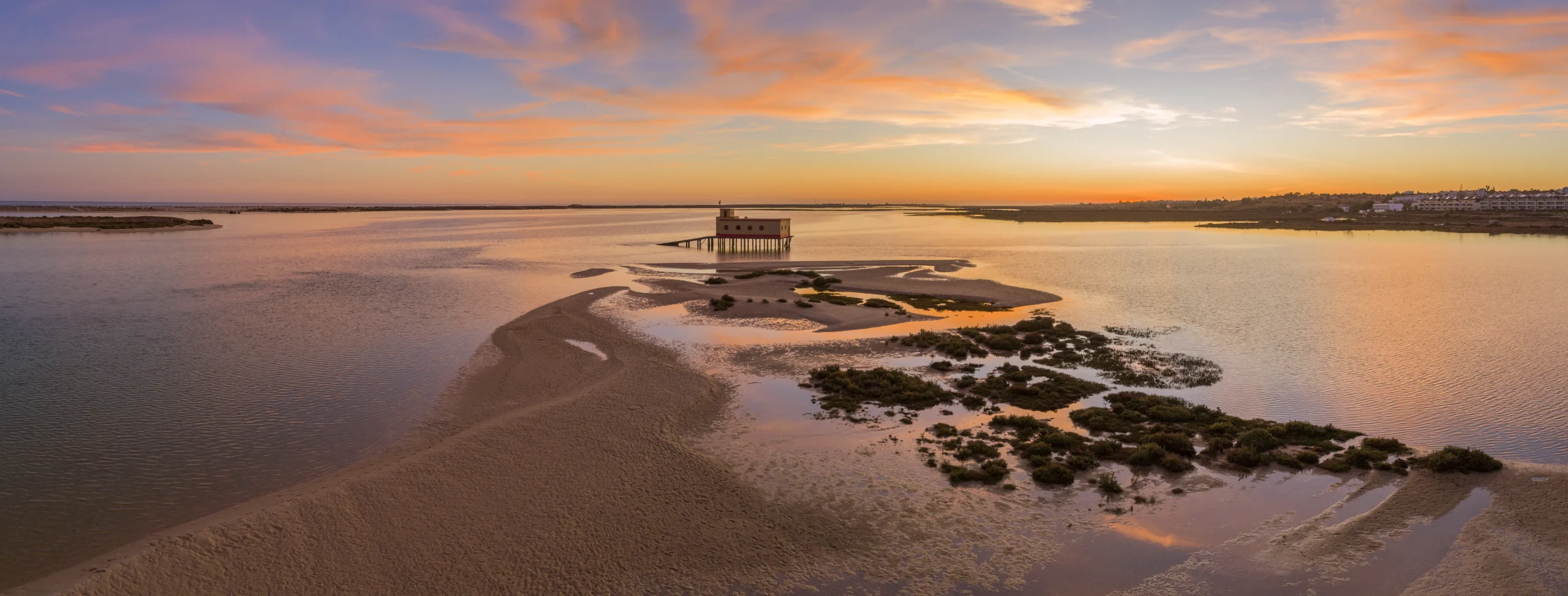 The islands of the Ria Formosa near Olhao with pristine beaches
